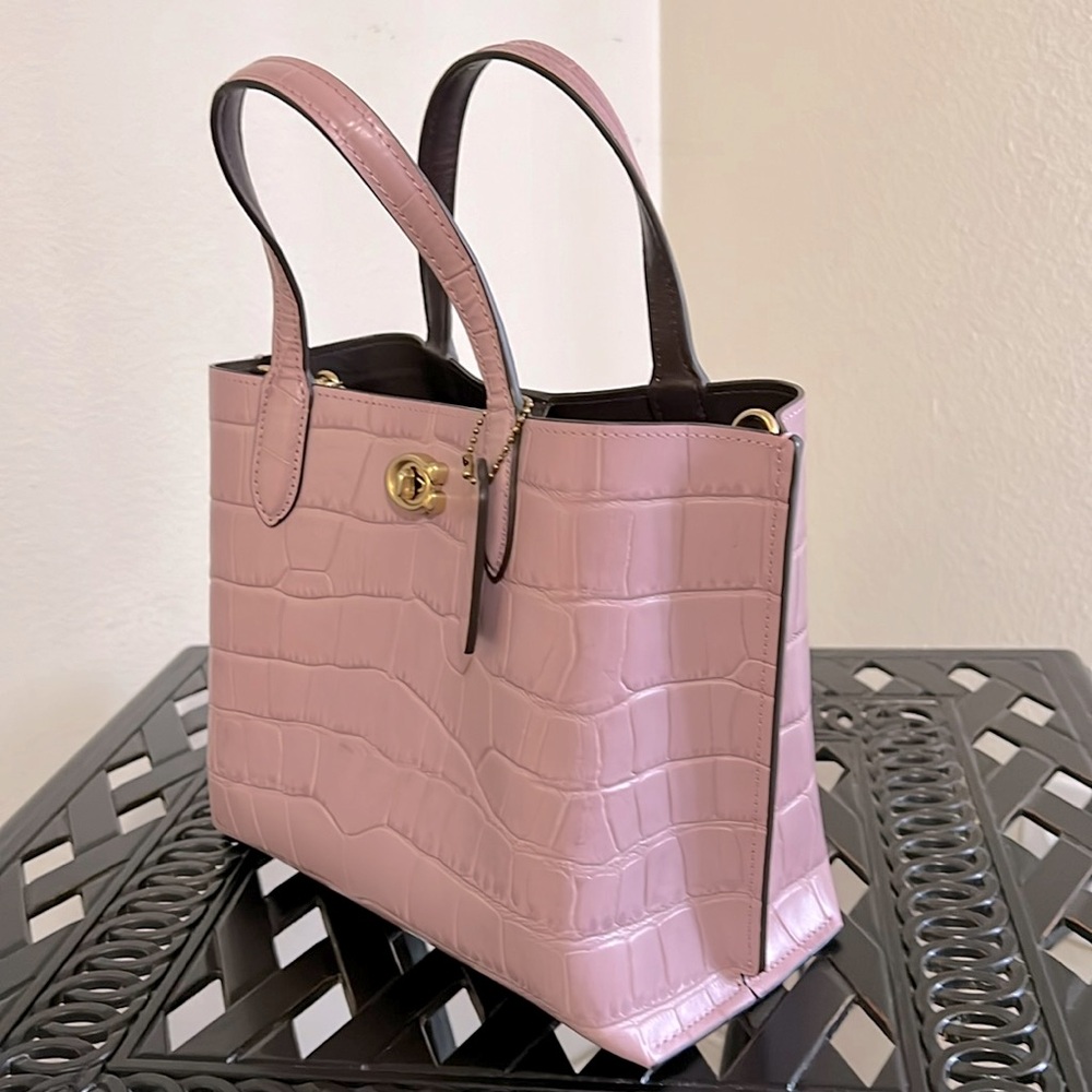 Coach Willow Tote 24 Crocodile Embossed Leather Bag - Picture 5 of 13